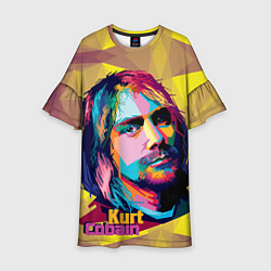 Платье клеш для девочки Kurt Cobain: Abstraction, цвет: 3D-принт