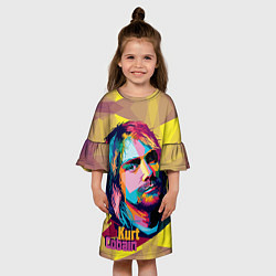 Платье клеш для девочки Kurt Cobain: Abstraction, цвет: 3D-принт — фото 2