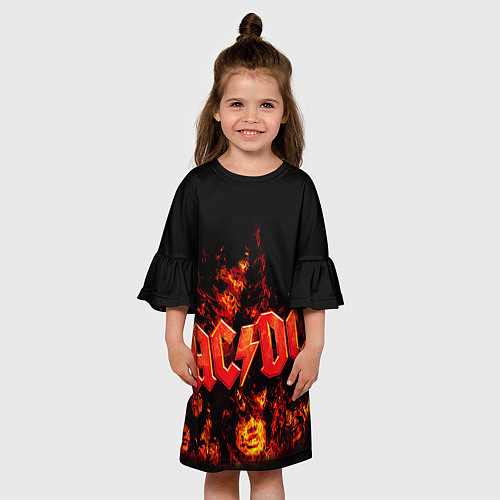 Детское платье AC/DC Flame / 3D-принт – фото 3