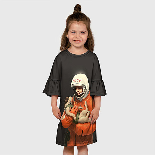 Детское платье Гагарин с лайкой / 3D-принт – фото 3