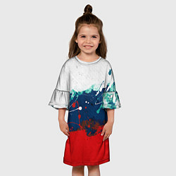 Платье клеш для девочки Триколор РФ, цвет: 3D-принт — фото 2