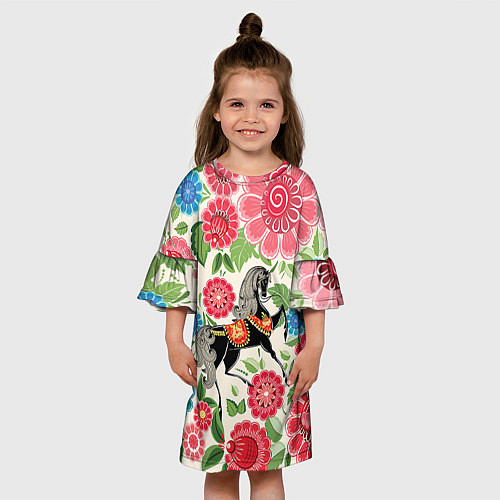 Детское платье Роспись с лошадью / 3D-принт – фото 3