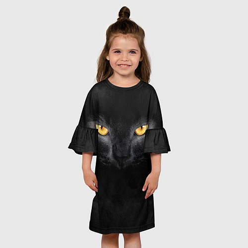 Детское платье Черная кошка / 3D-принт – фото 3