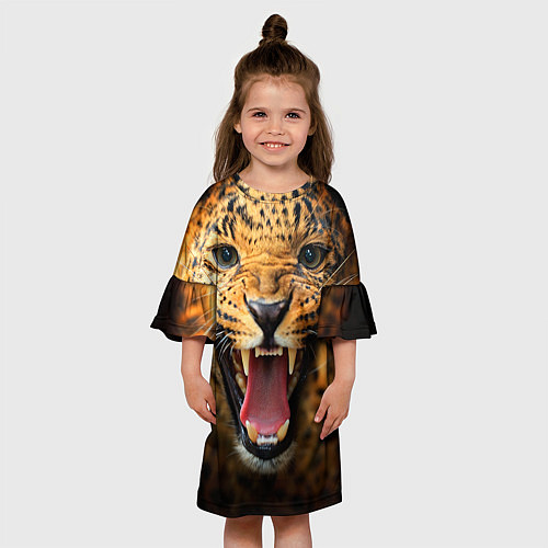 Детское платье Рык леопарда / 3D-принт – фото 3
