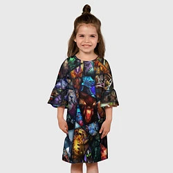 Платье клеш для девочки Dota 2: All Pick, цвет: 3D-принт — фото 2