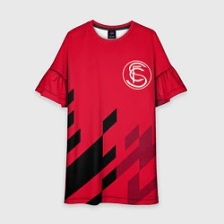 Платье клеш для девочки Sevilla FC, цвет: 3D-принт