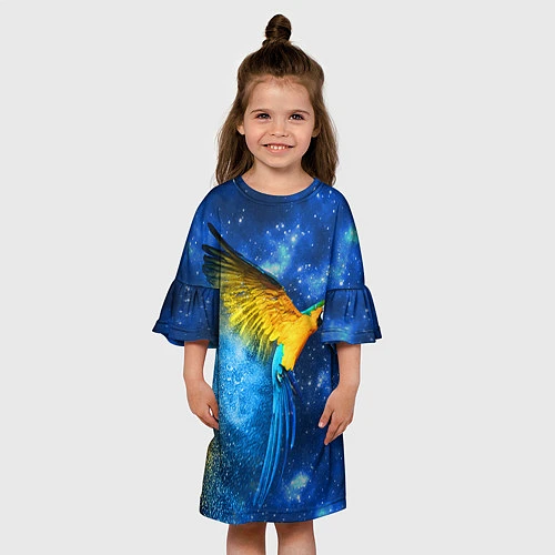 Детское платье Космический попугай / 3D-принт – фото 3