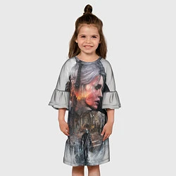 Платье клеш для девочки Девушки Ведьмака, цвет: 3D-принт — фото 2