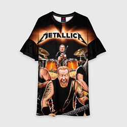 Платье клеш для девочки Metallica Band, цвет: 3D-принт