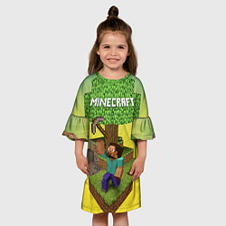 Платье клеш для девочки Minecraft Tree, цвет: 3D-принт — фото 2