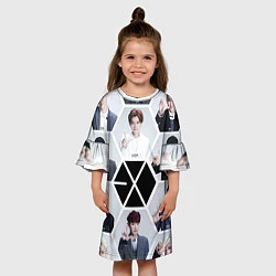 Платье клеш для девочки EXO Boys, цвет: 3D-принт — фото 2