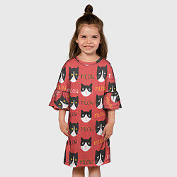 Платье клеш для девочки Meow, цвет: 3D-принт — фото 2