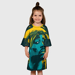 Платье клеш для девочки 2Pac Shakur, цвет: 3D-принт — фото 2