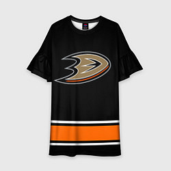 Платье клеш для девочки Anaheim Ducks Selanne, цвет: 3D-принт
