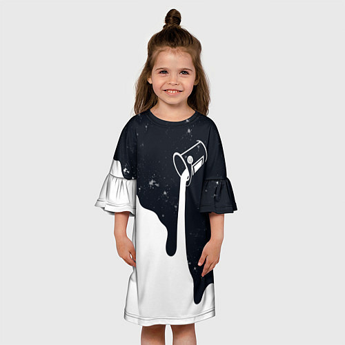 Детское платье Черно-белый / 3D-принт – фото 3