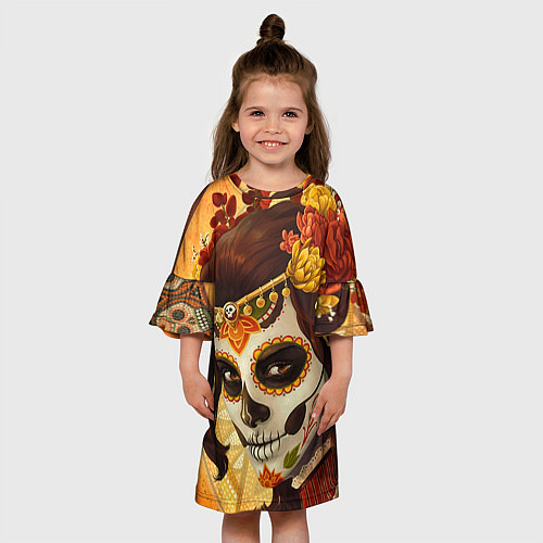 Детское платье Девушка. Сахарный череп / 3D-принт – фото 3
