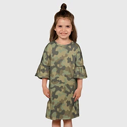 Платье клеш для девочки Камуфляж: хаки, цвет: 3D-принт — фото 2