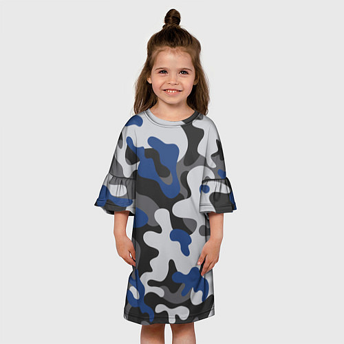 Детское платье Зимний камуфляж / 3D-принт – фото 3
