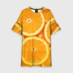 Платье клеш для девочки Апельсин, цвет: 3D-принт