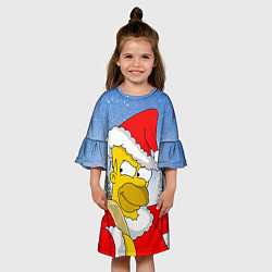 Платье клеш для девочки Санта Гомер, цвет: 3D-принт — фото 2
