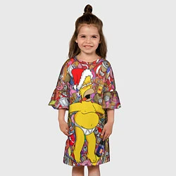 Платье клеш для девочки Обжора Гомер, цвет: 3D-принт — фото 2