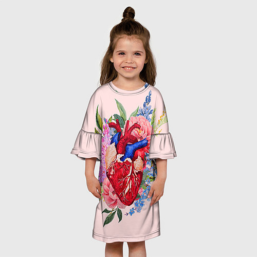 Детское платье Цветочное сердце / 3D-принт – фото 3