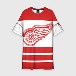 Платье клеш для девочки Detroit Red Wings, цвет: 3D-принт