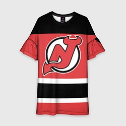 Платье клеш для девочки New Jersey Devils, цвет: 3D-принт