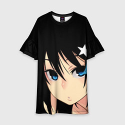 Платье клеш для девочки Black Rock Shooter - глаза Мато Курои, цвет: 3D-принт