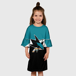 Платье клеш для девочки San Jose Sharks, цвет: 3D-принт — фото 2