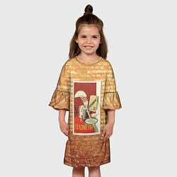 Платье клеш для девочки Плакат СССР 6, цвет: 3D-принт — фото 2