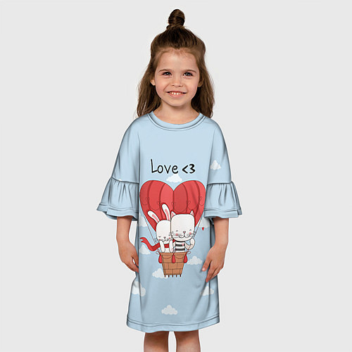 Детское платье Влюбленные на шаре / 3D-принт – фото 3