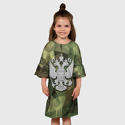 Платье клеш для девочки Камуфляж и герб, цвет: 3D-принт — фото 2
