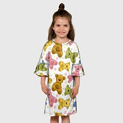 Платье клеш для девочки Любимые медвежата, цвет: 3D-принт — фото 2