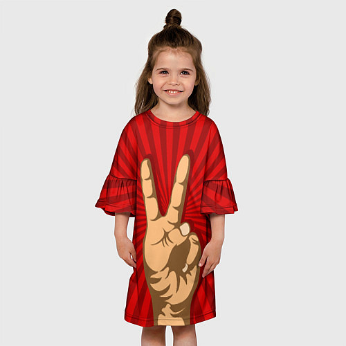 Детское платье Всё Peace DATA / 3D-принт – фото 3