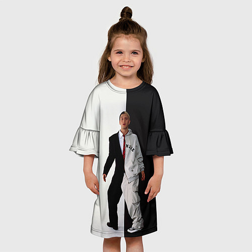 Детское платье Eminem: Black & White / 3D-принт – фото 3