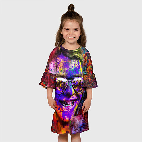 Детское платье Индуистский фестиваль красок / 3D-принт – фото 3