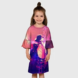 Платье клеш для девочки Michael Jackson: Moon, цвет: 3D-принт — фото 2