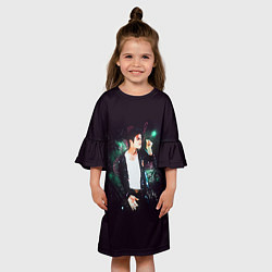 Платье клеш для девочки Michael Jackson цвета 3D-принт — фото 2