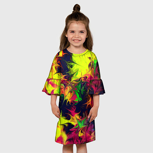 Детское платье Кислотный взрыв / 3D-принт – фото 3