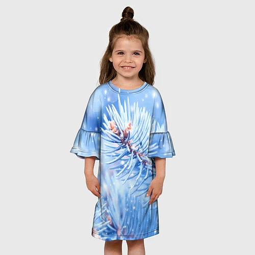 Детское платье Снежные иголки / 3D-принт – фото 3