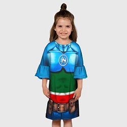 Платье клеш для девочки Капитан Татарстан, цвет: 3D-принт — фото 2