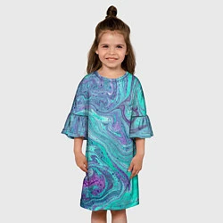 Платье клеш для девочки Смесь красок, цвет: 3D-принт — фото 2