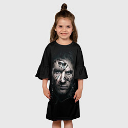 Платье клеш для девочки Messi Black, цвет: 3D-принт — фото 2