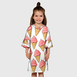 Платье клеш для девочки Мороженки, цвет: 3D-принт — фото 2