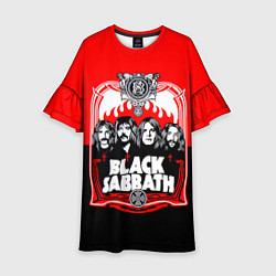 Платье клеш для девочки Black Sabbath: Red Sun, цвет: 3D-принт