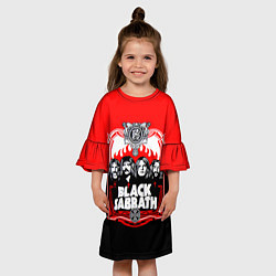 Платье клеш для девочки Black Sabbath: Red Sun, цвет: 3D-принт — фото 2