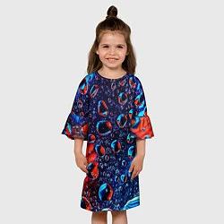 Платье клеш для девочки Капли на стекле, цвет: 3D-принт — фото 2