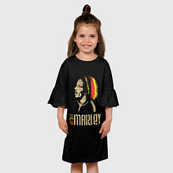 Платье клеш для девочки Bob Marley, цвет: 3D-принт — фото 2
