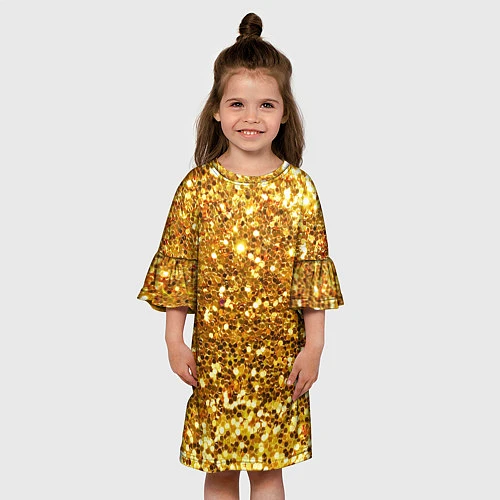 Детское платье Золотое мерцание / 3D-принт – фото 3